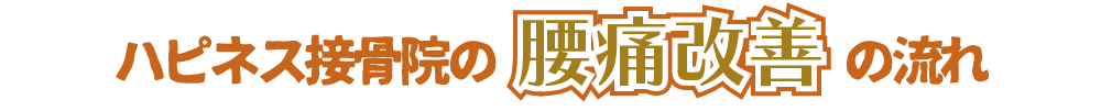 ハピネス接骨院の腰痛改善の流れ