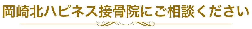 岡崎北ハピネス接骨院にご相談ください