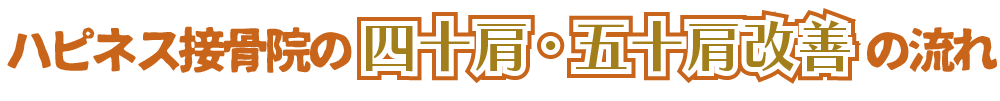 ハピネス接骨院の四十肩・五十肩改善の流れ